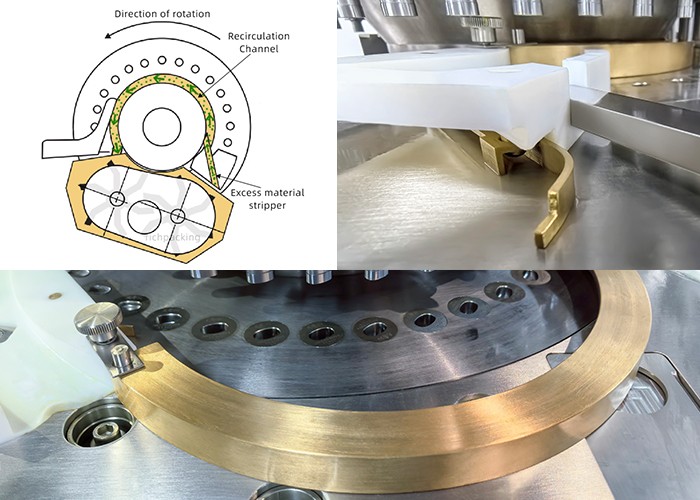 tablet press with recycle